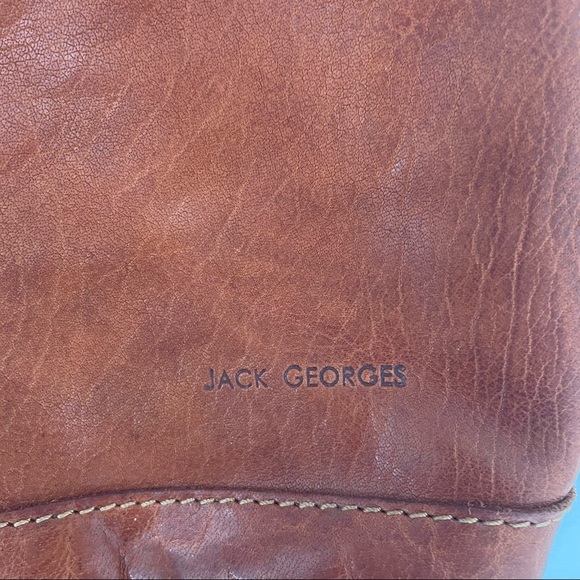 Jack Georges Voyager Collection Brown (Honey) Leather Small Backpack Bag #7133 - Picture 4 of 14